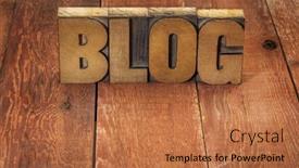 Presentation with barn wood - Amazing presentation theme having blog word in vintage letterpress wood type against rustic red barn wood table backdrop and a coral colored foreground