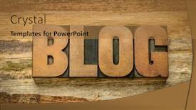  Presentation with blog - Colorful slide deck enhanced with blog-word-in-vintage-letterpress backdrop and a gold colored foreground