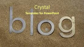  Presentation with blog - Presentation having blog-word-in-vintage-metal background and a coral colored foreground
