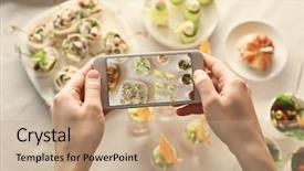  Presentation with blogger - Theme with blogger making photo of food background and a coral colored foreground