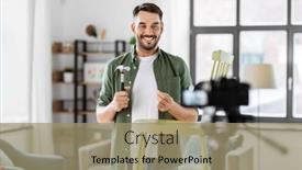  Presentation with home improvement - Slide deck having blogging-furniture-restoration-and-home background and a coral colored foreground