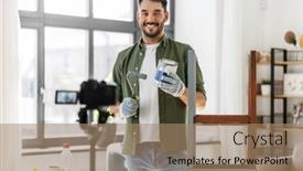  Presentation with home improvement - PPT layouts consisting of blogging-furniture-restoration-and-home background and a coral colored foreground