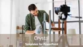  Presentation with home improvement - Slide set featuring blogging-furniture-restoration-and-home background and a coral colored foreground