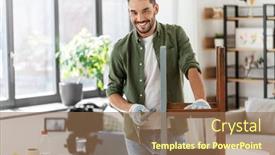  Presentation with home improvement - Slide deck consisting of blogging-furniture-restoration-and-home background and a coral colored foreground