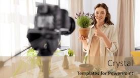  Presentation with home gardening - Presentation enhanced with blogging-gardening-and-housework-concept background and a coral colored foreground