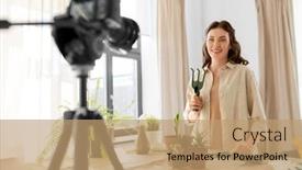  Presentation with home gardening - PPT theme with blogging-gardening-and-housework-concept background and a  colored foreground