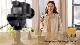  Presentation with home gardening - Slide set with blogging-gardening-and-housework-concept background and a  colored foreground