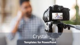  Presentation with blog - Colorful PPT theme enhanced with blogging-videoblog-and-people-concept backdrop and a gray colored foreground