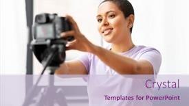  Presentation with african people - Amazing PPT theme having blogging-videoblog-and-people-concept backdrop and a lemonade colored foreground