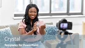  Presentation with african beauty - Presentation design featuring blogging-videoblog-and-people-concept background and a light blue colored foreground