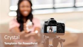  Presentation with african beauty - Presentation featuring blogging-videoblog-and-people-concept background and a coral colored foreground