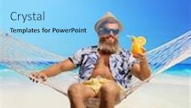  Presentation with swing - Colorful slides enhanced with blond-bearded-guy-sitting backdrop and a light blue colored foreground