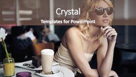  Presentation with beauty shop - Presentation design having blond beauty in a coffee background and a violet colored foreground