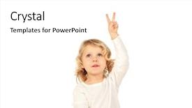  Presentation with child respiratory system - Cool new presentation theme with blond child doing victory sign backdrop and a  colored foreground