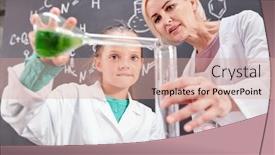  Presentation with green chemistry - Amazing slide deck having blond-confident-teacher-of-chemistry backdrop and a coral colored foreground