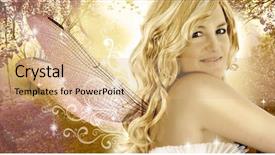  Presentation with elf - Presentation theme consisting of blond elf in fascinating shiny forest background and a coral colored foreground