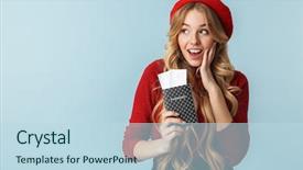  Presentation with passport travel - Slide deck with holding passport and travel ticket background and a sky blue colored foreground