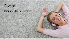  Presentation with carpet - PPT layouts featuring blond girl relaxing on carpet background and a light gray colored foreground