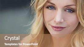  Presentation with twenties - PPT theme with blond hair and blue eyes background and a coral colored foreground