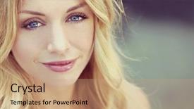  Presentation with twenties - Amazing presentation design having blond hair and blue backdrop and a coral colored foreground