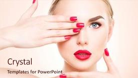  Presentation with fashion - Slides enhanced with blond hair fashion model background and a lemonade colored foreground