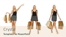  Presentation with bags plastic - Amazing presentation theme having blond-hair-model-holding-plastic backdrop and a lemonade colored foreground