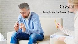  Presentation with marriage card - Slide set with counseling giving counselling mental - blond-haired psychologist with medical card background and a light gray colored foreground