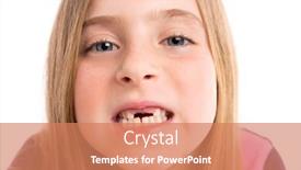  Presentation with teeth - Cool new slide deck with blond-indented-girl-showing-teeth backdrop and a coral colored foreground