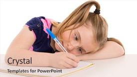  Presentation with spiral notebook - Colorful presentation design enhanced with girl student with spiral notebook backdrop and a lemonade colored foreground