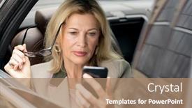  Presentation with reading - Theme enhanced with blond-serious-mature-woman-reading background and a coral colored foreground