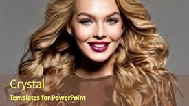  Presentation with hair dress - Beautiful slides featuring blond-smiling-woman-with-long backdrop and a tawny brown colored foreground