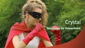  Presentation with super hero - Amazing PPT theme having blond super hero with red backdrop and a tawny brown colored foreground