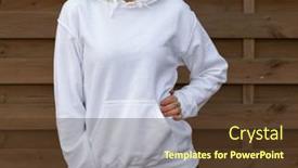  Presentation with clothing - Slides consisting of blond-unrecognizable-woman-wears-white background and a tawny brown colored foreground