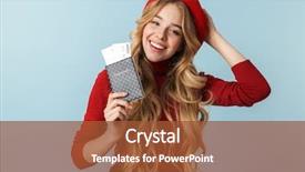  Presentation with passport travel - PPT theme having holding passport and travel ticket background and a red colored foreground