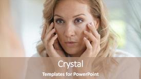  Presentation with anti aging - Presentation theme featuring blond woman applying anti-aging background and a coral colored foreground