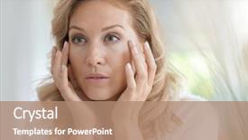  Presentation with anti aging - Amazing presentation theme having blond woman applying anti-aging backdrop and a coral colored foreground