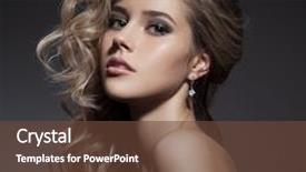  Presentation with long hair - PPT theme enhanced with blond woman curly long hair background and a tawny brown colored foreground