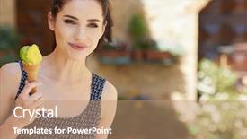  Presentation with blessing - Amazing slides having blond woman eating italian ice backdrop and a coral colored foreground