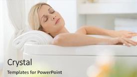 Presentation with sensuality woman black angel relaxing - Theme with blond woman relaxing in bathtub background and a light gray colored foreground