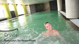  Presentation with spa - PPT theme enhanced with blond-woman-relaxing-in-spa background and a light gray colored foreground