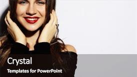  Presentation with black women beautiful woman - Slide deck with blond woman wearing black dress background and a wine colored foreground