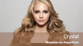  Presentation with young man and a woman - Amazing presentation design having blond woman with long wavy backdrop and a coral colored foreground