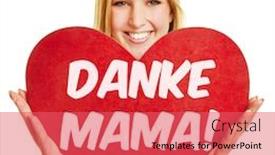  Presentation with mama - Slides enhanced with blond-young-woman-holds background and a red colored foreground