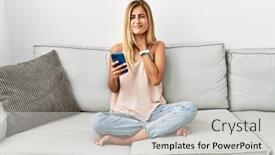  Presentation with sore throat - PPT layouts with blonde-beautiful-young-woman-sitting background and a  colored foreground