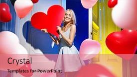  Presentation with fetal heart beat - Audience pleasing slides consisting of blonde beauty holding big heart backdrop and a  colored foreground