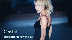  Presentation with fashion - Amazing PPT layouts having blonde blue turn - blond fashion model in black backdrop and a  colored foreground