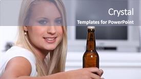  Presentation with beer bottle - Amazing PPT layouts having blonde-bombshell-with-bottle backdrop and a gray colored foreground