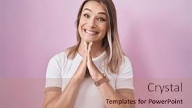  Presentation with forgiveness - Presentation theme with blonde-caucasian-woman-standing-over background and a coral colored foreground