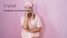  Presentation with sleep - Theme with blonde-caucasian-woman-wearing-sleep background and a  colored foreground