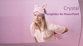  Presentation with backache - Presentation theme featuring blonde-caucasian-woman-wearing-sleep background and a  colored foreground